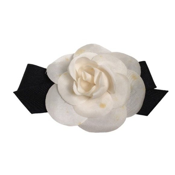 CHANEL Velor COCO Mark Camelia Brooch Corsage Accessories Rose purple